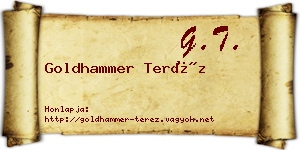 Goldhammer Teréz névjegykártya