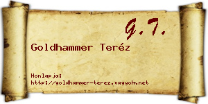 Goldhammer Teréz névjegykártya